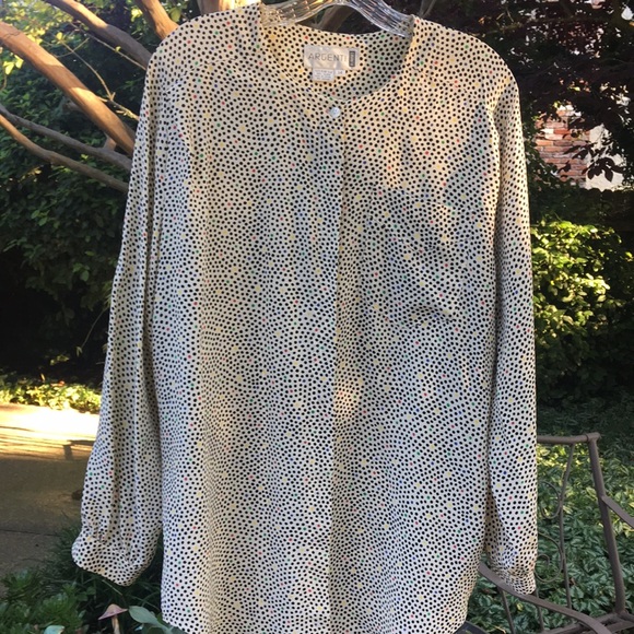 Argenti Tops - SILK “Argenti” Polka Dot Blouse